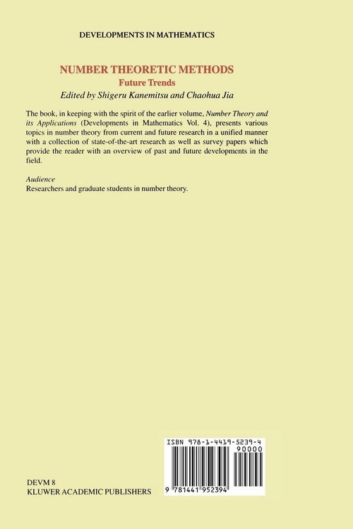 Produktbild: Number Theoretic Methods