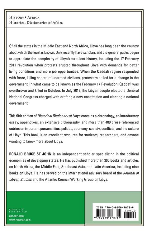 Produktbild: Historical Dictionary of Libya