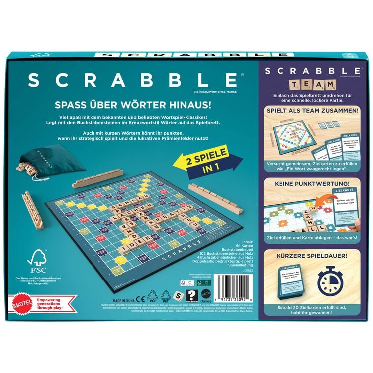 Produktbild: Scrabble Original Holz 2 in 1