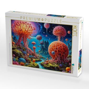 Produktbild: CALVENDO Puzzle Aerostatisches Erwachen: Wenn Pilze die Schwerkraft der Erde &uuml;berwinden | 1000 Teile Lege-Gr&ouml;&szlig;e 64x48cm Foto-Puzzle f&uuml;r gl&uuml;ckliche Stu
