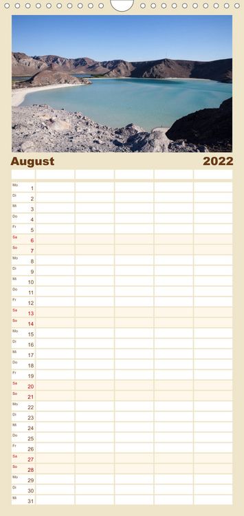 Produktbild: Augenblicke in Baja California Sur - Familienplaner hoch (Wandkalender 2022 , 21 cm x 45 cm, hoch)