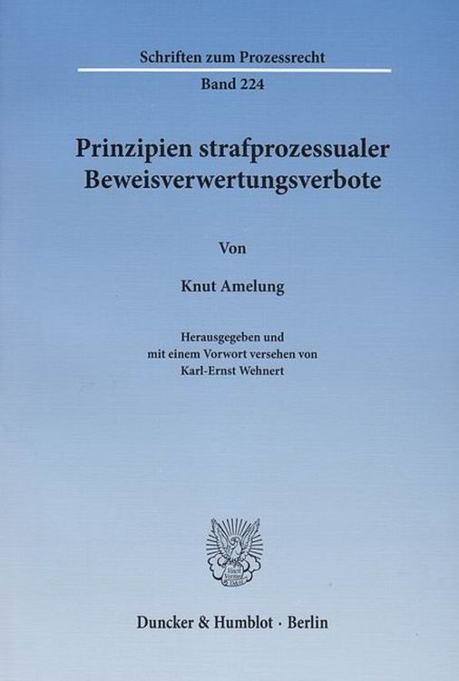 Produktbild: Prinzipien strafprozessualer Beweisverwertungsverbote.