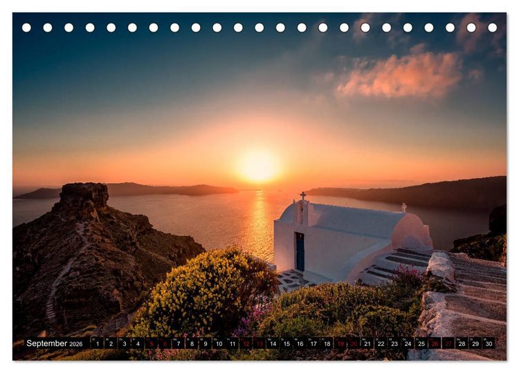 Produktbild: Santorini - Perle in der &Auml;gais (Tischkalender 2026 DIN A5 quer), CALVENDO Monatskalender