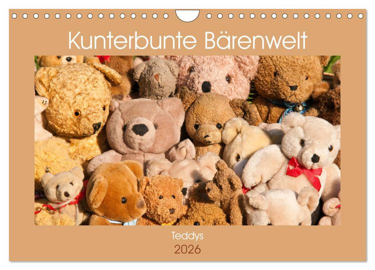 Produktbild: Kunterbunte B&auml;renwelt - Teddys (Wandkalender 2026 DIN A4 quer), CALVENDO Monatskalender