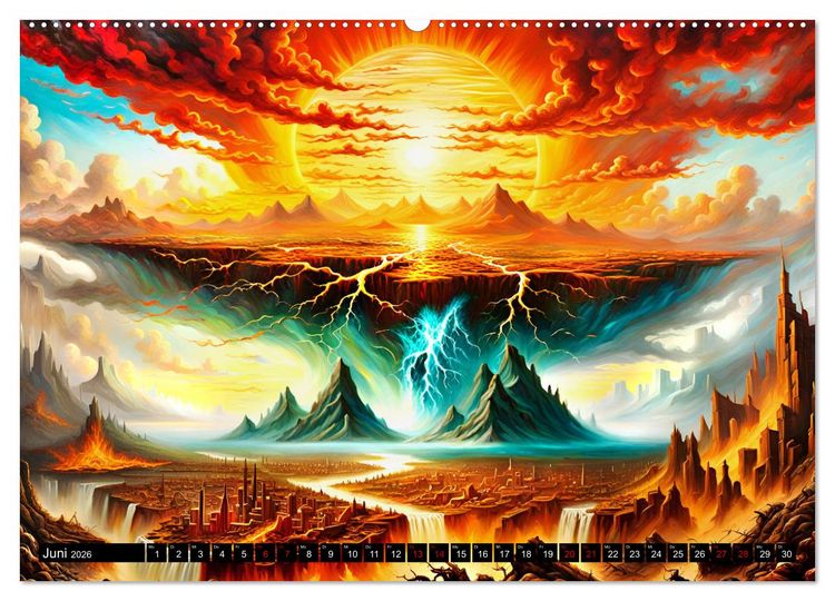 Produktbild: Zukunftsvisionen Wenn die Sonne zum Feind wird (hochwertiger Premium Wandkalender 2026 DIN A2 quer), Kunstdruck in Hochglanz