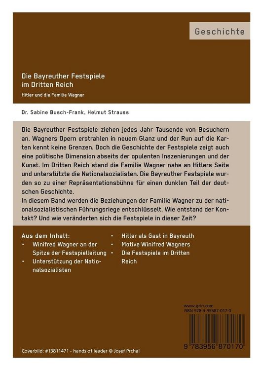 Produktbild: Die Bayreuther Festspiele im Dritten Reich Hitler und die Familie Wagner