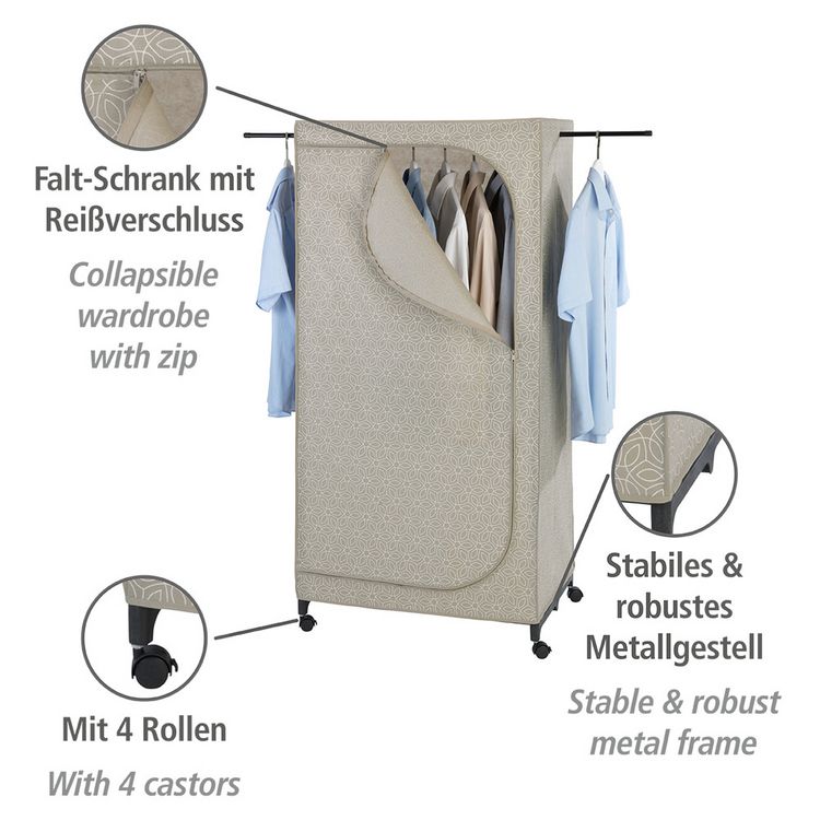 Produktbild: Kleiderschrank Mod. Balance mit Rollen, mit Rei&szlig;verschluss