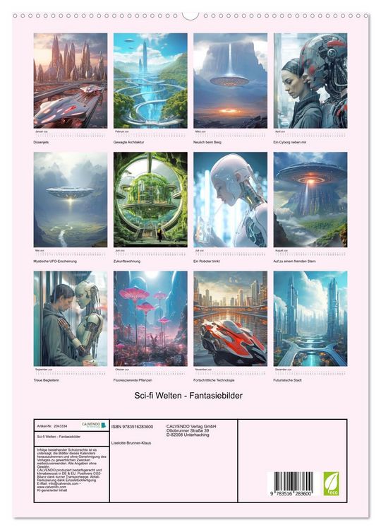 Produktbild: Sci-fi Welten - Fantasiebilder (hochwertiger Premium Wandkalender 2026 DIN A2 hoch), Kunstdruck in Hochglanz