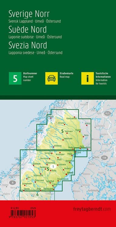 Produktbild: Freytag & berndt Stra&szlig;enkarte Schweden Nord, Schwedisch Lappland - Ume&aring; - &Ouml;stersund 1:400.000