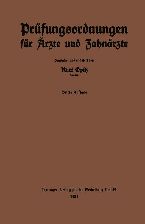 Produktbild: Pr&uuml;fungsordnungen f&uuml;r &Auml;rzte und Zahn&auml;rzte