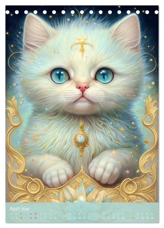 Produktbild: Tiere im Tarot Stil (Tischkalender 2026 DIN A5 hoch), CALVENDO Monatskalender