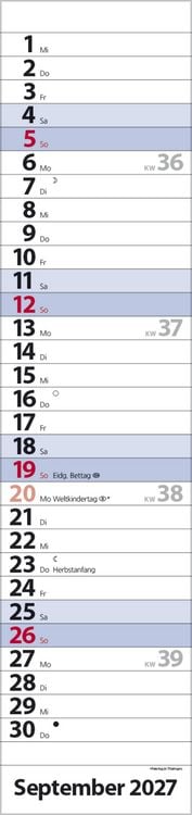 Produktbild: Streifenplaner Compact Blau 2027