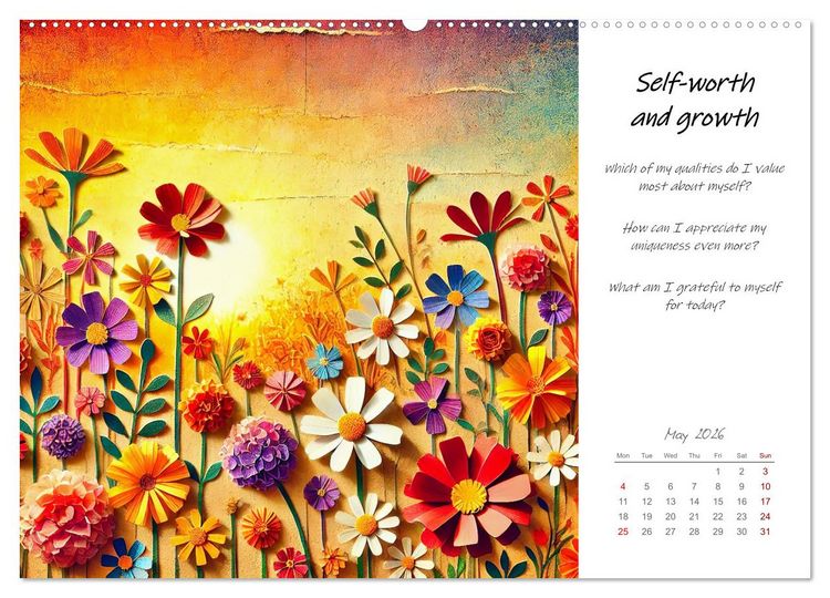 Produktbild: More confidence in 12 months - Collages with reflection questions for a stronger self (Wall Calendar 2026 DIN A2 landscape), CALVENDO 12 Month Wall Calendar