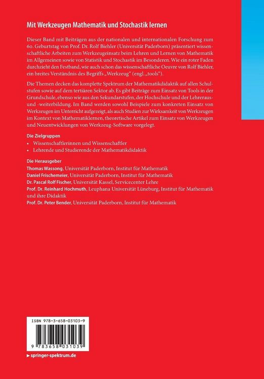 Produktbild: Mit Werkzeugen Mathematik und Stochastik lernen &ndash; Using Tools for Learning Mathematics and Statistics