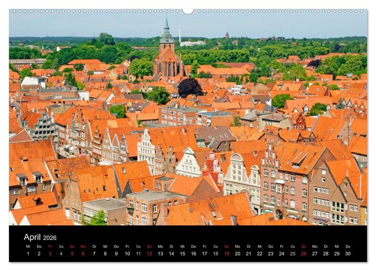 Produktbild: Hansestadt L&uuml;neburg und L&uuml;neburger Heide (hochwertiger Premium Wandkalender 2026 DIN A2 quer), Kunstdruck in Hochglanz