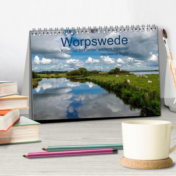 Produktbild: Worpswede - K&uuml;nstlerdorf unter weitem Himmel (Tischkalender 2026 DIN A5 quer), CALVENDO Monatskalender
