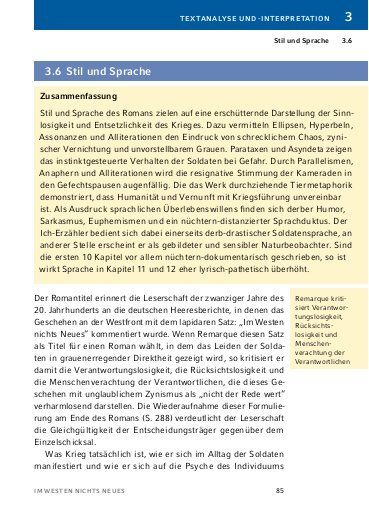 Im Westen Nichts Neues Zusammenfassung Kapitel 7 'Im Westen nichts Neues von Erich Maria Remarque - Textanalyse und