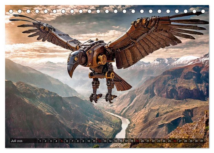 Produktbild: Die Roboter-Tierwelt (Tischkalender 2026 DIN A5 quer), CALVENDO Monatskalender