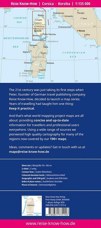 Produktbild: Reise Know-How Landkarte Korsika | Corsica (1:135.000)