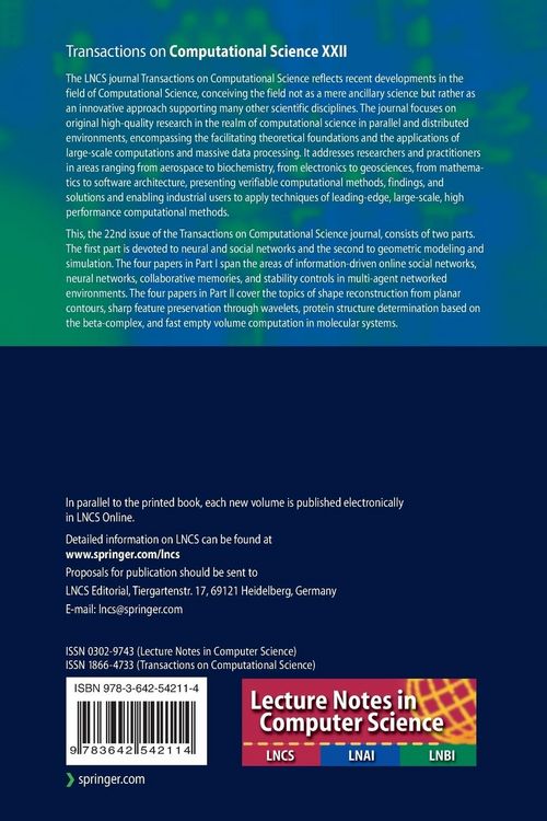 Produktbild: Transactions on Computational Science XXII