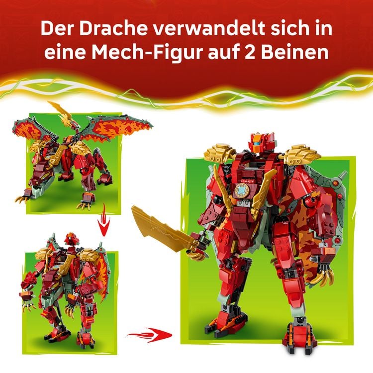 Produktbild: LEGO NINJAGO 71868 Wyldfyres Drachenmech, Actionfigur, Bauspielzeug f&uuml;r Kinder