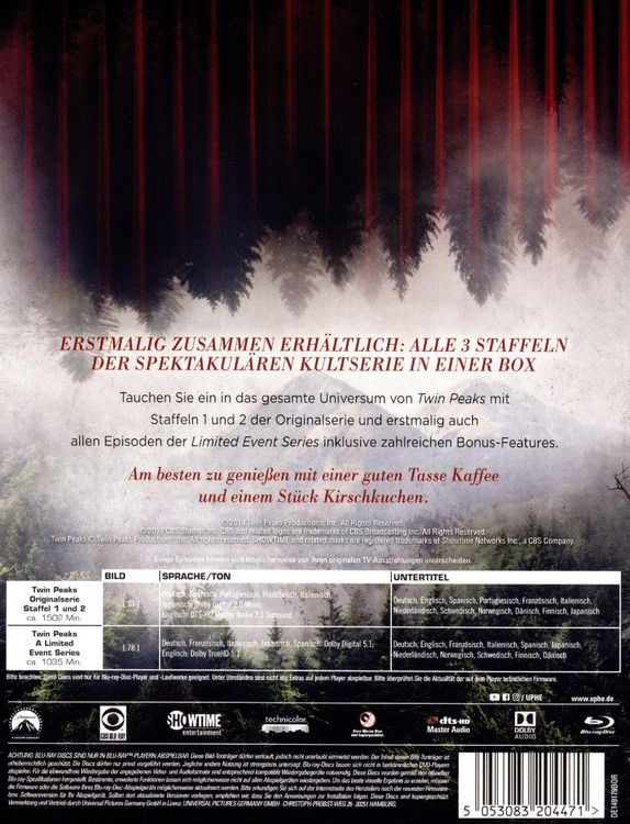 Produktbild: Twin Peaks: Season 1-3 (TV Collection Boxset) [16 BRs]
