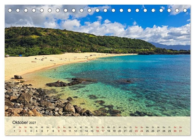 Produktbild: Hawaii - Eindr&uuml;cke von Big Island, Kauai & Oahu (Tischkalender 2027 DIN A5 quer), CALVENDO Monatskalender