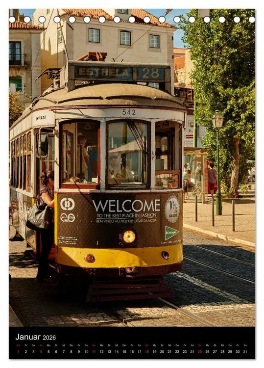 Produktbild: Lissabons Stra&szlig;enbahnen (Tischkalender 2026 DIN A5 hoch), CALVENDO Monatskalender