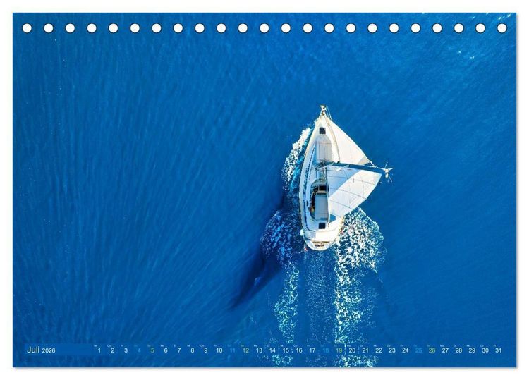 Produktbild: SEGELN - unterwegs mit dem Wind (Tischkalender 2026 DIN A5 quer), CALVENDO Monatskalender