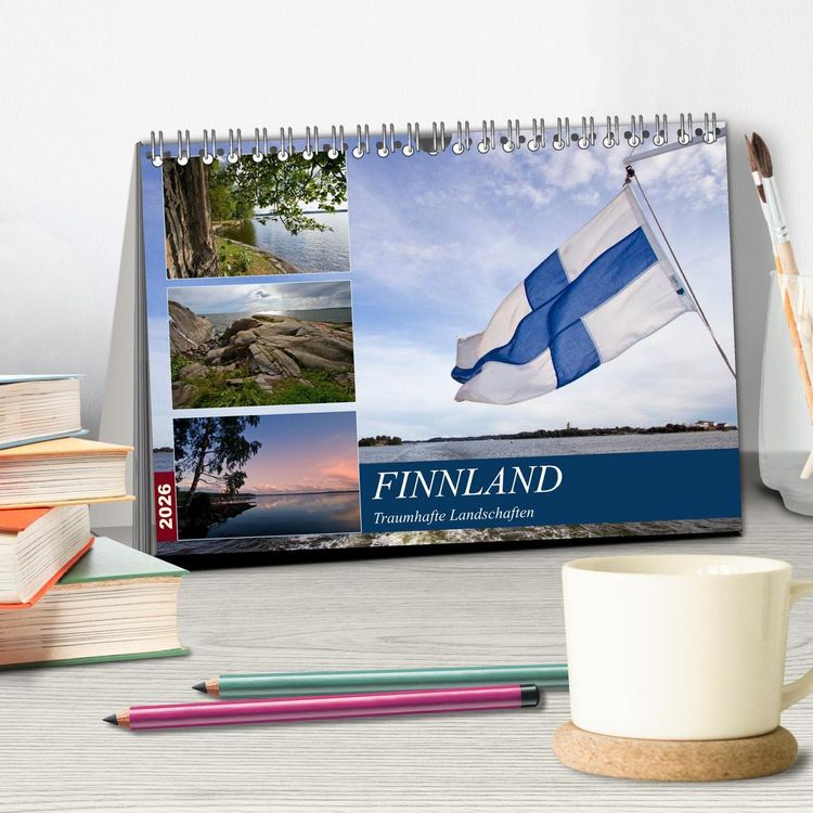Produktbild: FINNLAND Traumhafte Landschaften (Tischkalender 2026 DIN A5 quer), CALVENDO Monatskalender