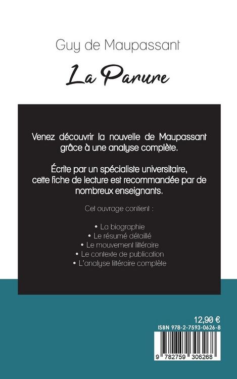 Produktbild: La Parure de Maupassant (fiche de lecture et analyse compl&egrave;te de l'oeuvre)