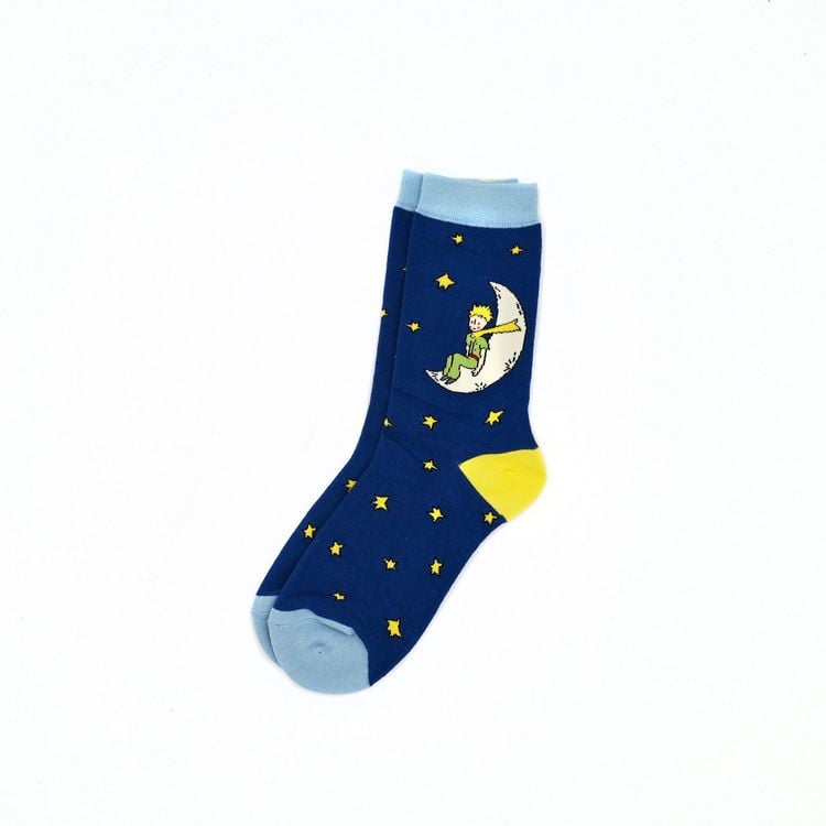 Produktbild: Socke "Der kleine Prinz", Mond, dunkelblau, Gr. 36-41