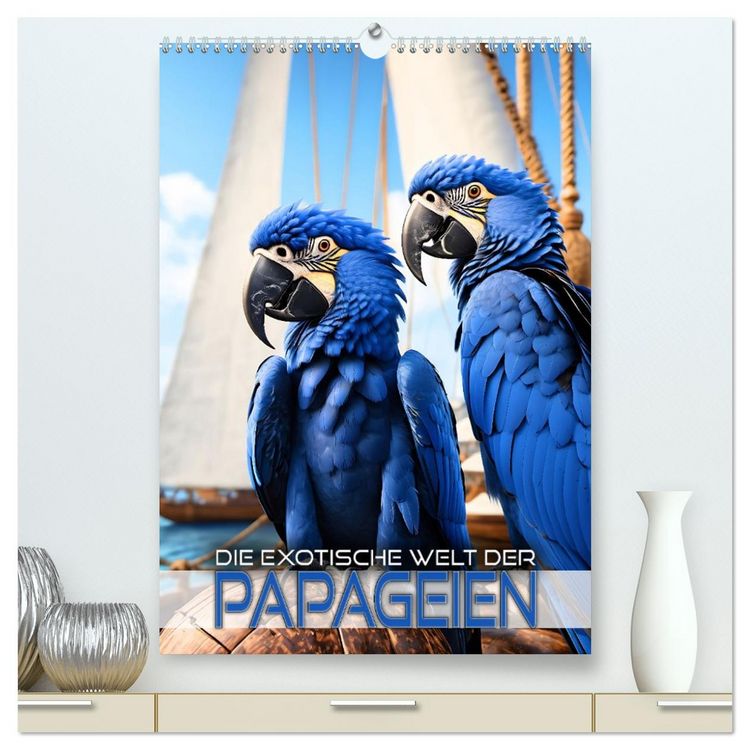 Produktbild: Die exotische Welt der Papageien (hochwertiger Premium Wandkalender 2026 DIN A2 hoch), Kunstdruck in Hochglanz