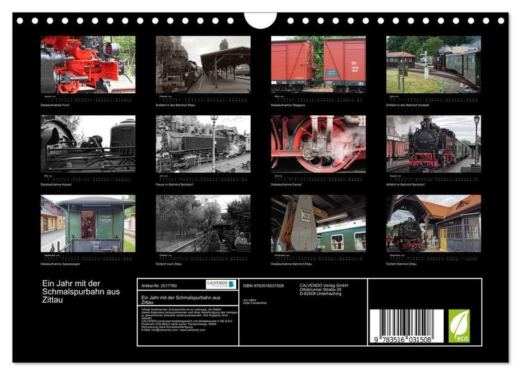 Produktbild: Ein Jahr mit der Schmalspurbahn aus Zittau (Wandkalender 2026 DIN A4 quer), CALVENDO Monatskalender