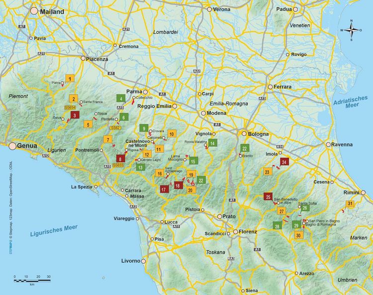 Produktbild: Emilia-Romagna 31 Touren im H&uuml;gel- und Bergland des Apennin