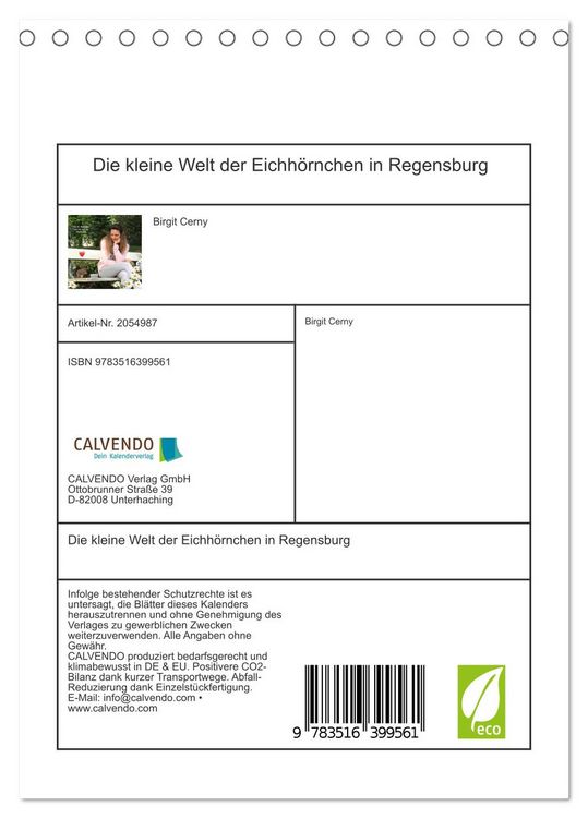 Produktbild: Die kleine Welt der Eichh&ouml;rnchen in Regensburg (Tischkalender 2026 DIN A5 hoch), CALVENDO Monatskalender