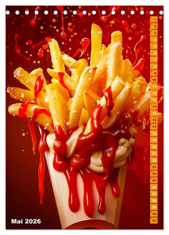 Produktbild: Leckeres Fast Food (Tischkalender 2026 DIN A5 hoch), CALVENDO Monatskalender