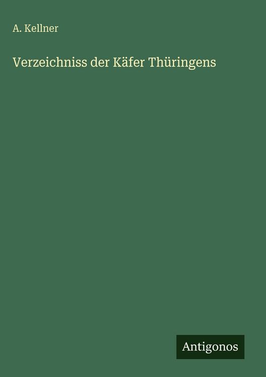 Produktbild: Verzeichniss der K&auml;fer Th&uuml;ringens