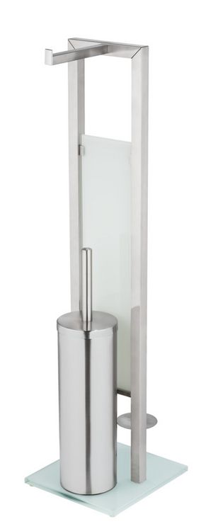 Produktbild: Geschlossene WC-Garnitur Mod. Rivalta Edelstahl, mit Toilettenpapier- und Ersatzrollenhalter