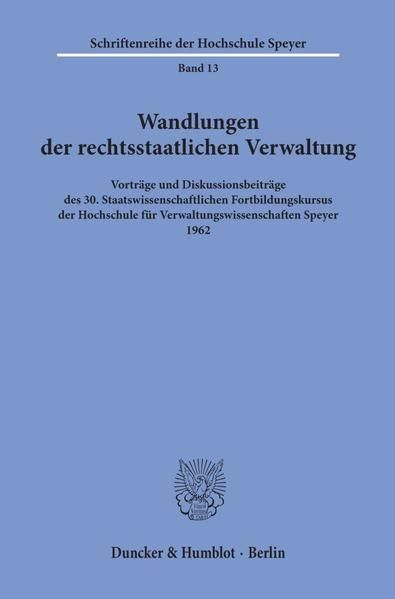 Produktbild: Wandlungen der rechtsstaatlichen Verwaltung.