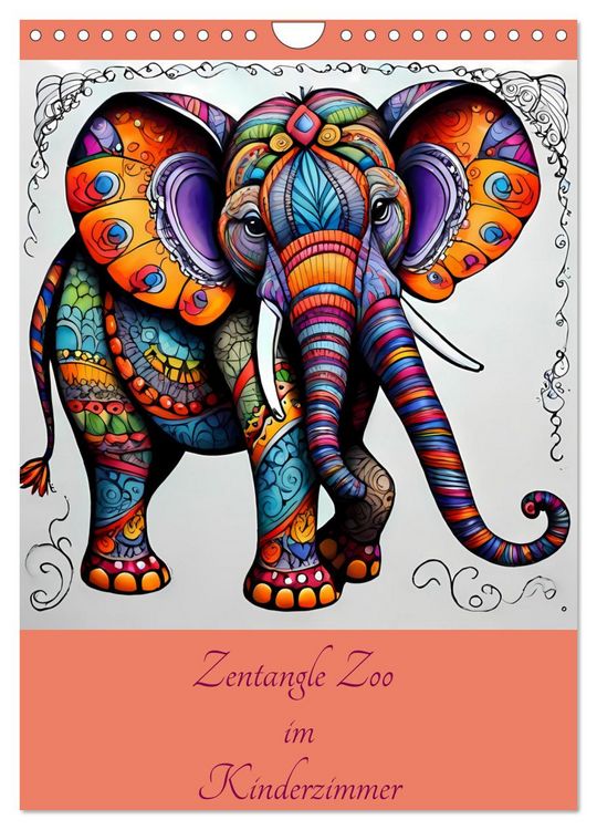 Produktbild: Zentangle Zoo im Kinderzimmer (Wandkalender 2026 DIN A4 hoch), CALVENDO Monatskalender