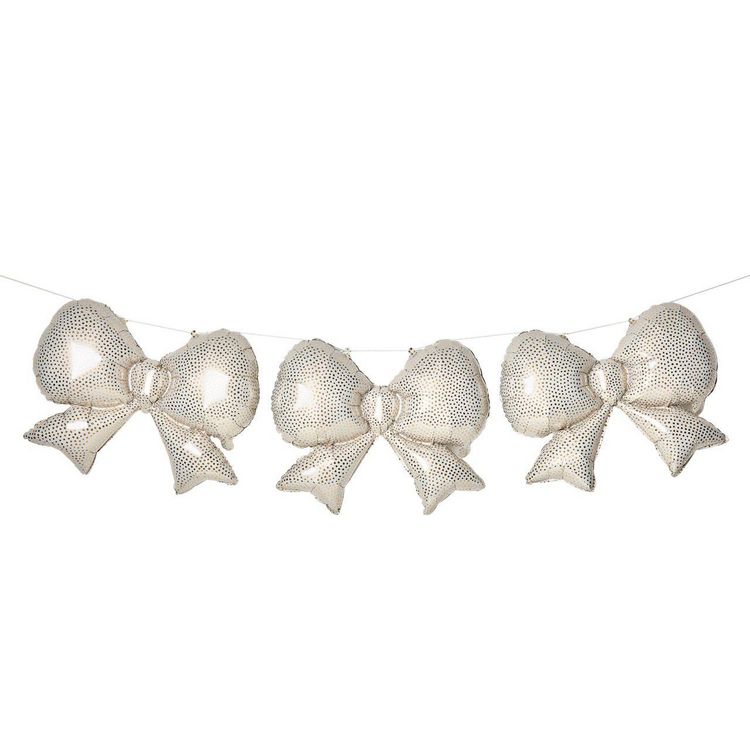 Produktbild: Folienballon Set, Schleifen, P&uuml;nktchen, Creme/Gold