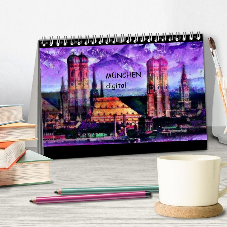 Produktbild: M&uuml;nchen digital (Tischkalender 2026 DIN A5 quer), CALVENDO Monatskalender