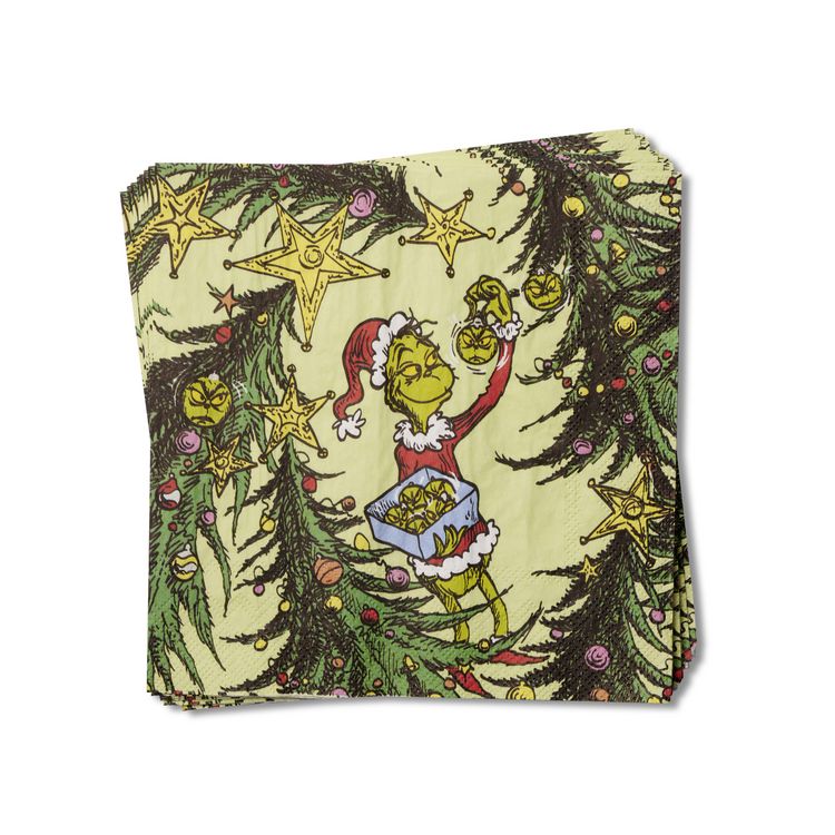 Produktbild: Serviette Grinch Baubles, 33 x 33cm