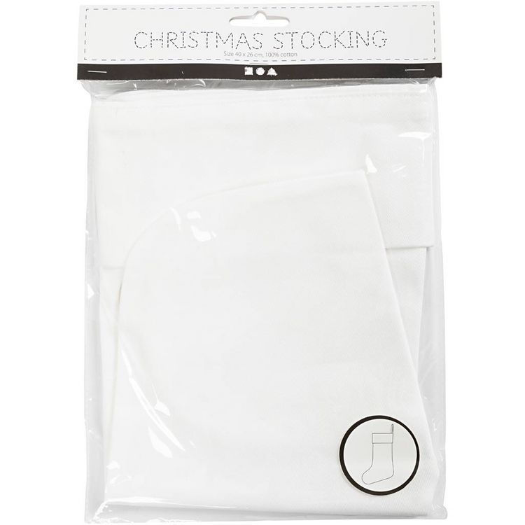 Produktbild: Creativ Company Weihnachtsstrumpf, H 40 cm, B 26 cm, 210 g, Wei&szlig;, 1 Stk