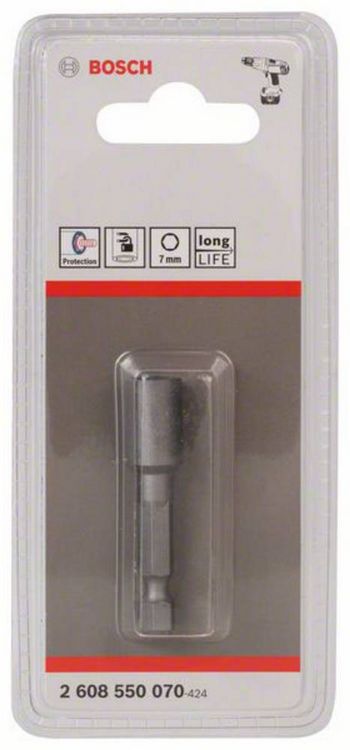 Produktbild: Bosch Accessories 2608550070 Steckschl&uuml;ssel-Maschinenaufnahme 7 mm Antrieb 1/4" (6.3 mm) 50 mm 1 St.