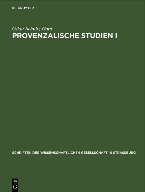 Produktbild: Provenzalische Studien I