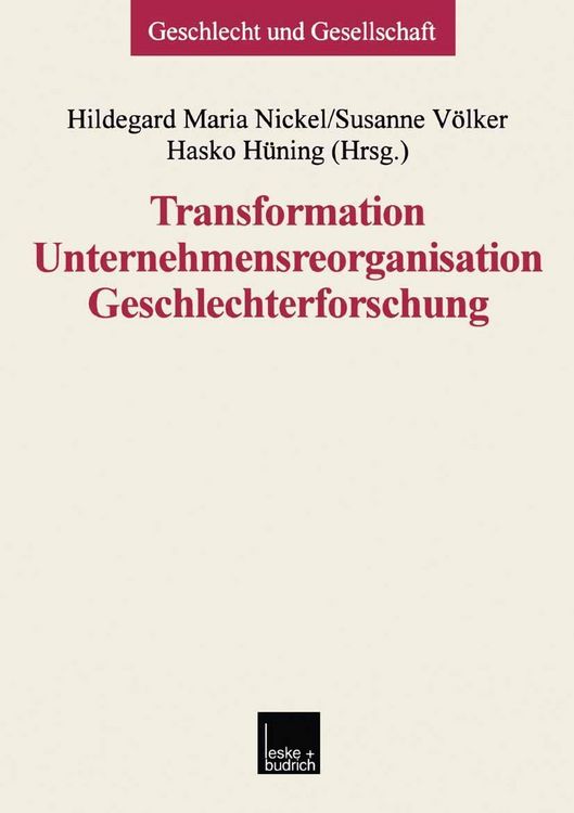 Produktbild: Transformation - Unternehmensreorganisation - Geschlechterforschung