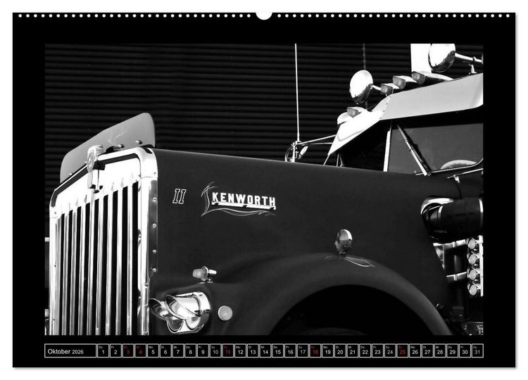 Produktbild: Kenworth W900A EXTHD - in schwarzwei&szlig; (hochwertiger Premium Wandkalender 2026 DIN A2 quer), Kunstdruck in Hochglanz