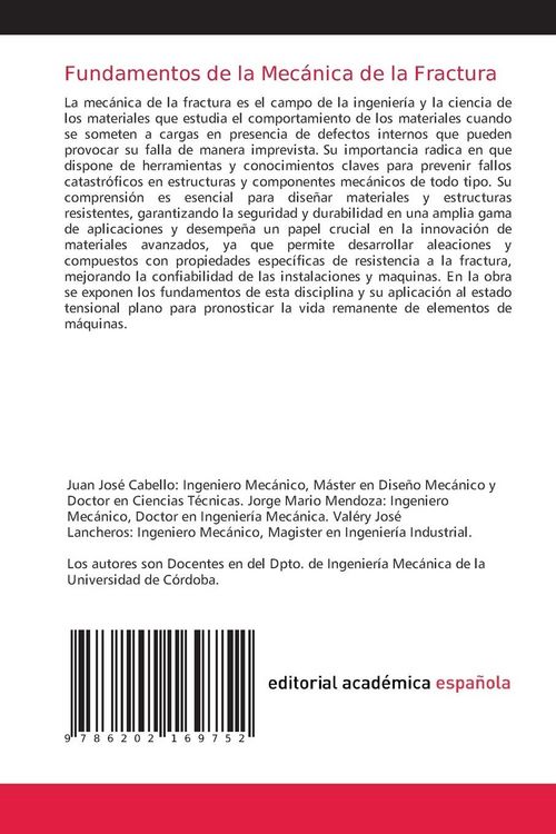 Produktbild: Fundamentos de la Mec&aacute;nica de la Fractura